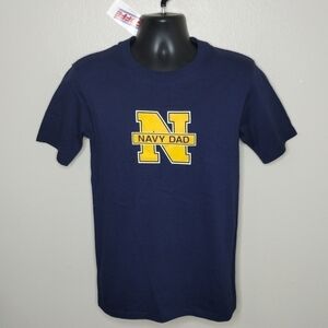 Vintage 90s Navy Dad Mens Small T-shirt USAF Made USA Tee Crew Navy MJ Soffe NEW